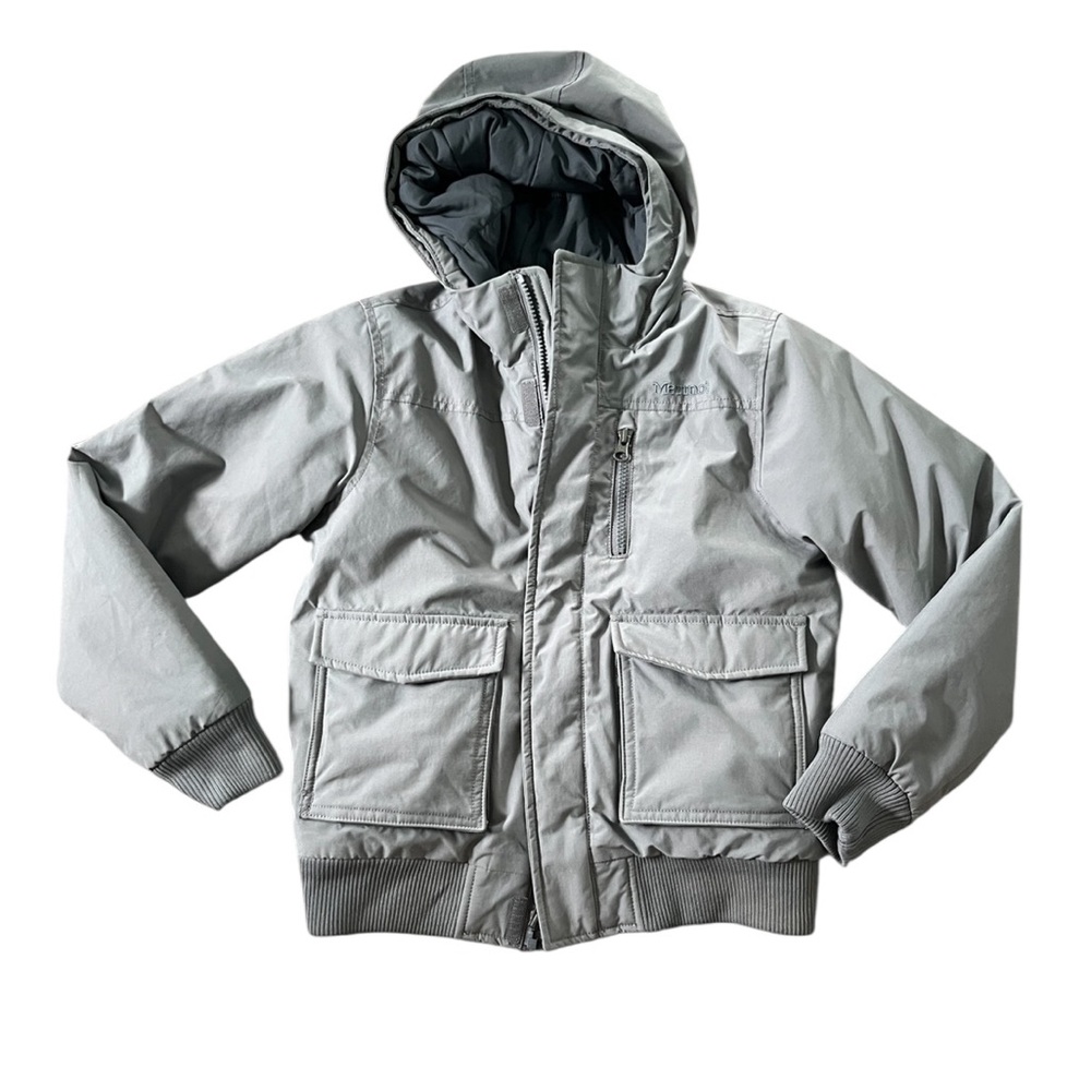 Marmot Kids Gray Winter Coat Hooded Jacket Puffer Size Large